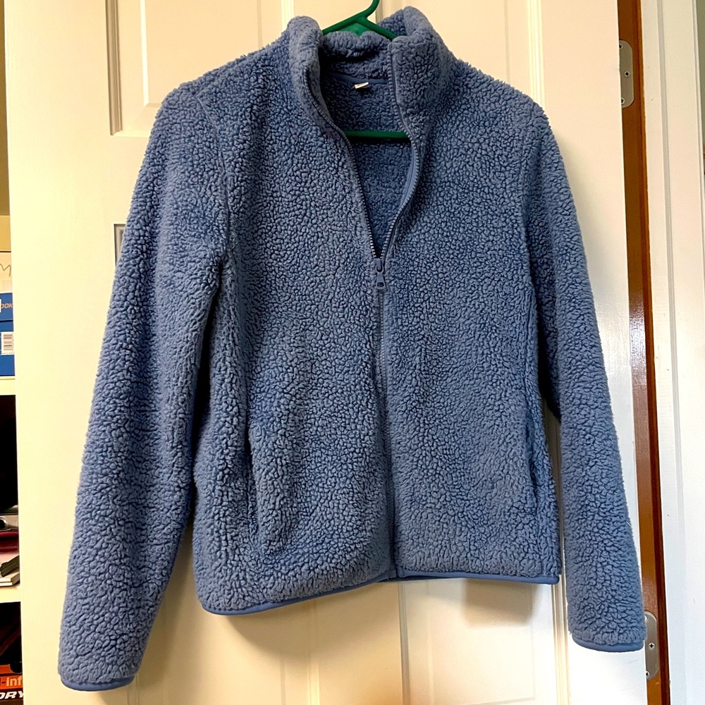 Blue marshmallow zip up hoodie by Uniqlo size small